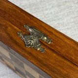 Travel chess set, in marquetry, magnetic pieces