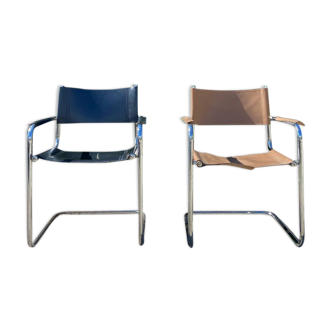 2 vintage Marcel Breuer style chairs from the 70s to renovate