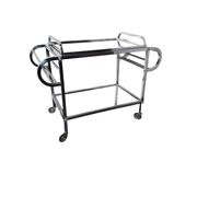 Art Deco trolley on wheels in chromed metal, 1930s
