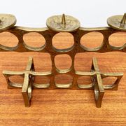 Brutalist metal candlestick from the mid-century by Heinz Goll