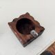 Vintage brutalist ashtray in carved wood