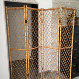 Vintage rattan and bamboo screen