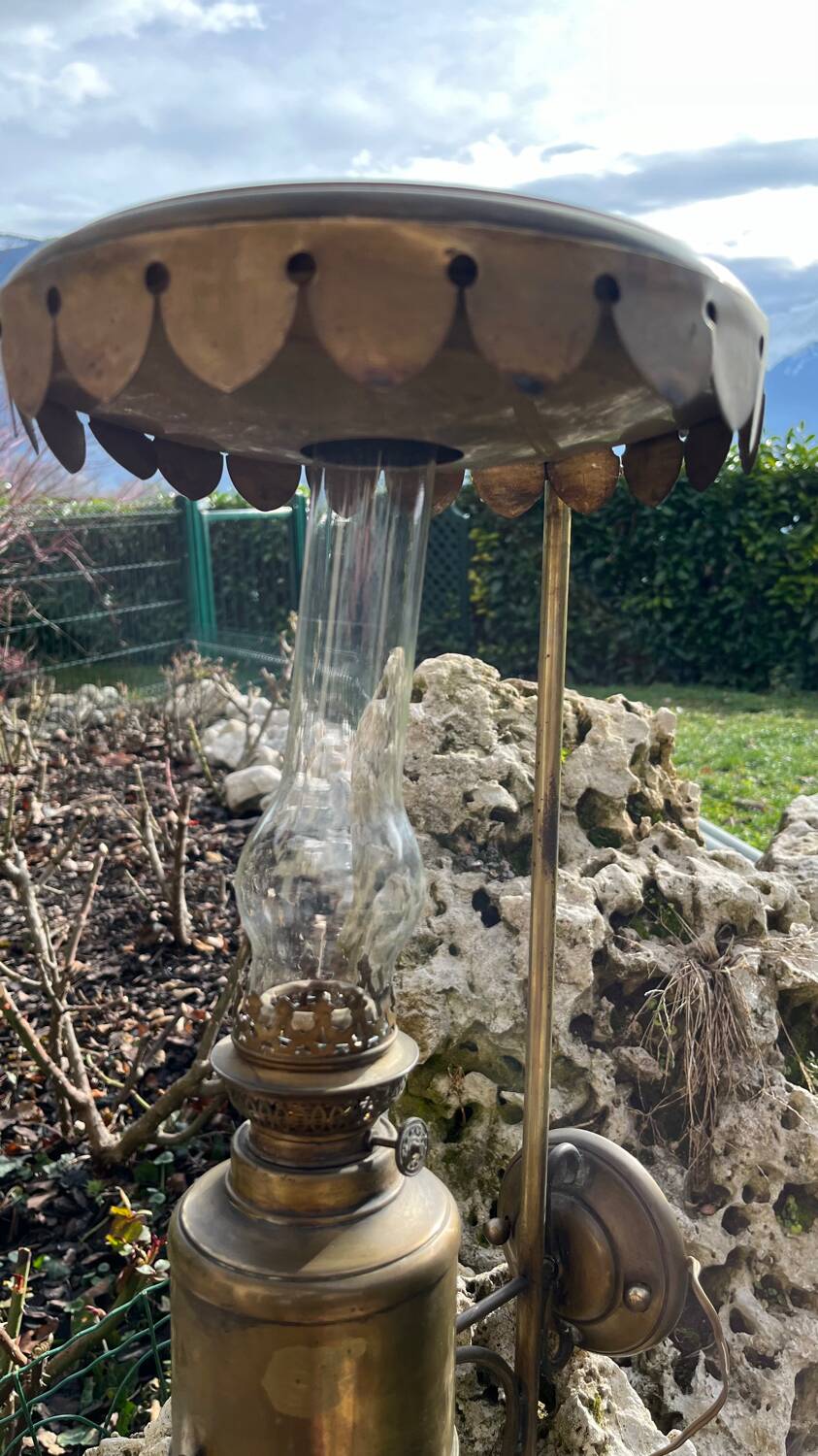 Vintage kerosene lamp copper wall light