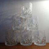 6 old cut crystal whisky glasses