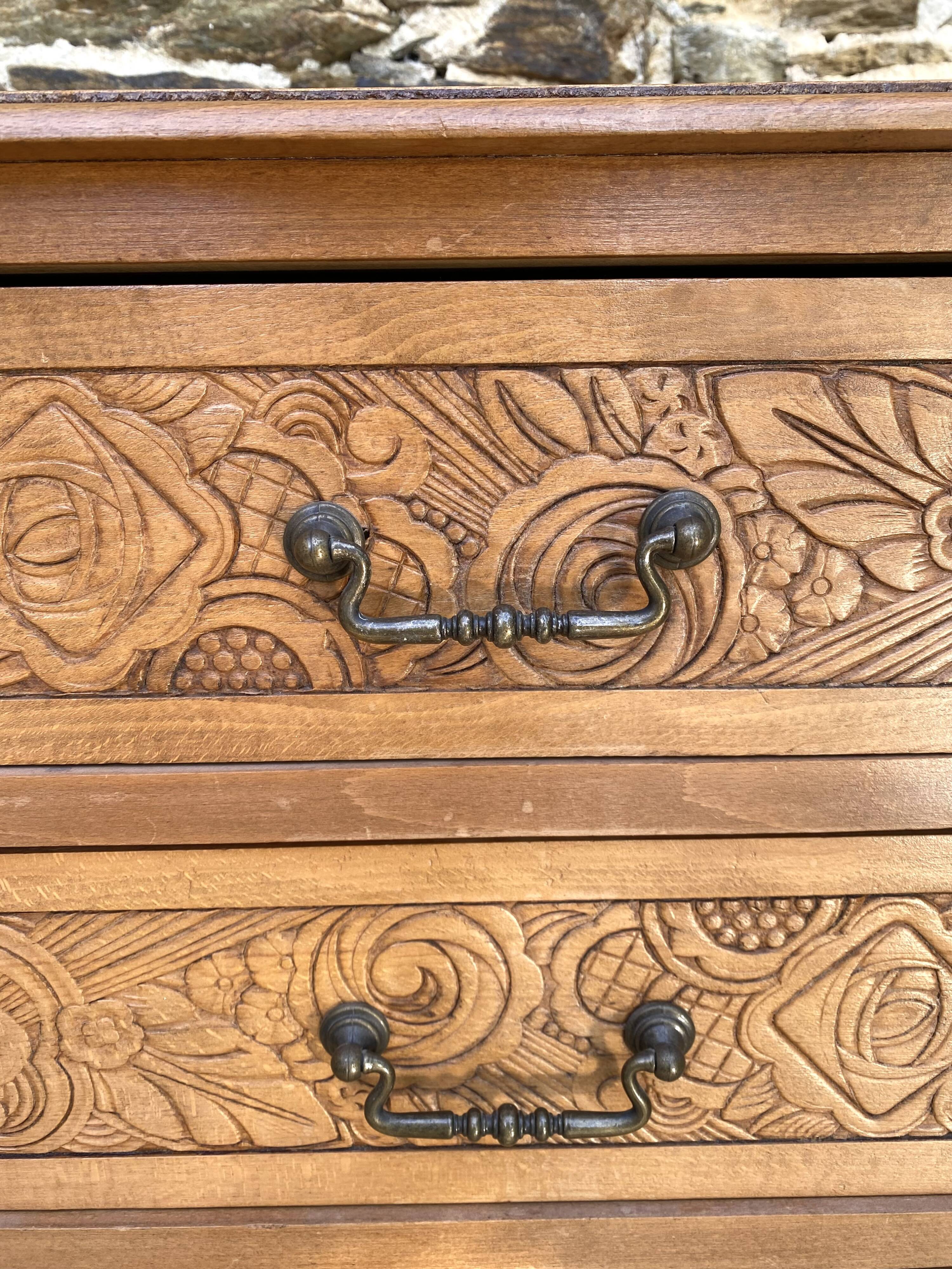Antique Art Deco 5-drawer chest of drawers
