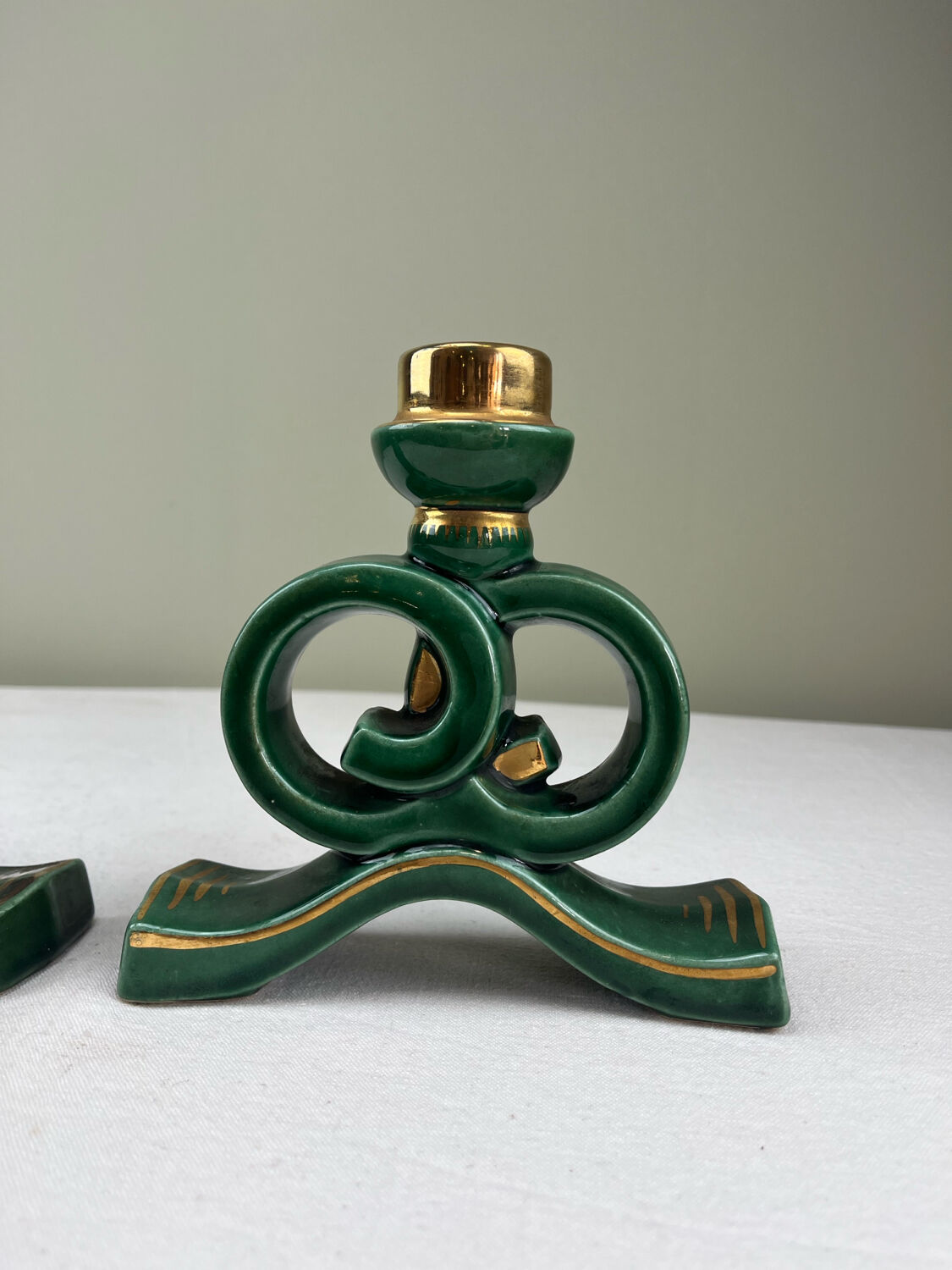 Ceramic candle holders from the 1950s