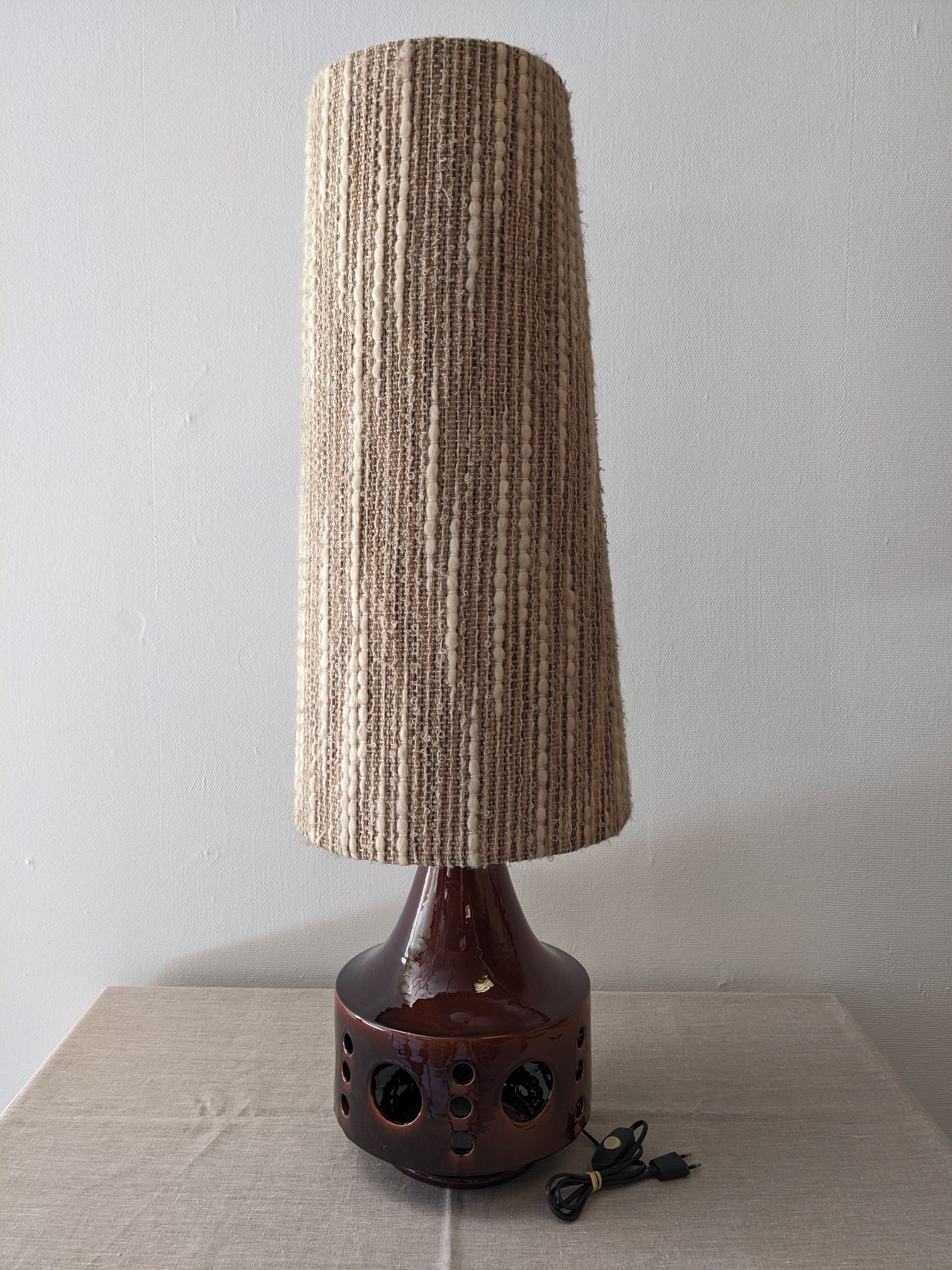 Glazed ceramic floor lamp from the 60s/70s