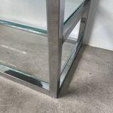 Pair of chrome and glass shelves from the 70s