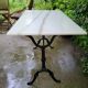 Bistro table in Carrara marble and cast iron, circa 1900.