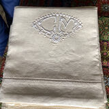 Lot 3 draps 2 personnes en métis avec différents monogrammes