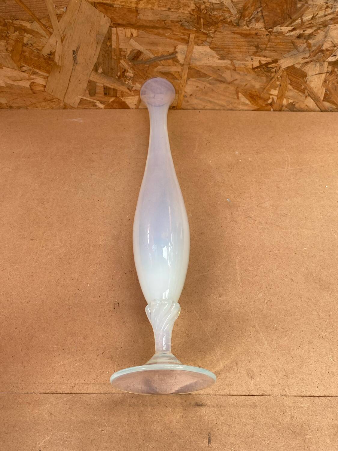 Antique White Opaline Soliflore Vase With Vintage Reflections