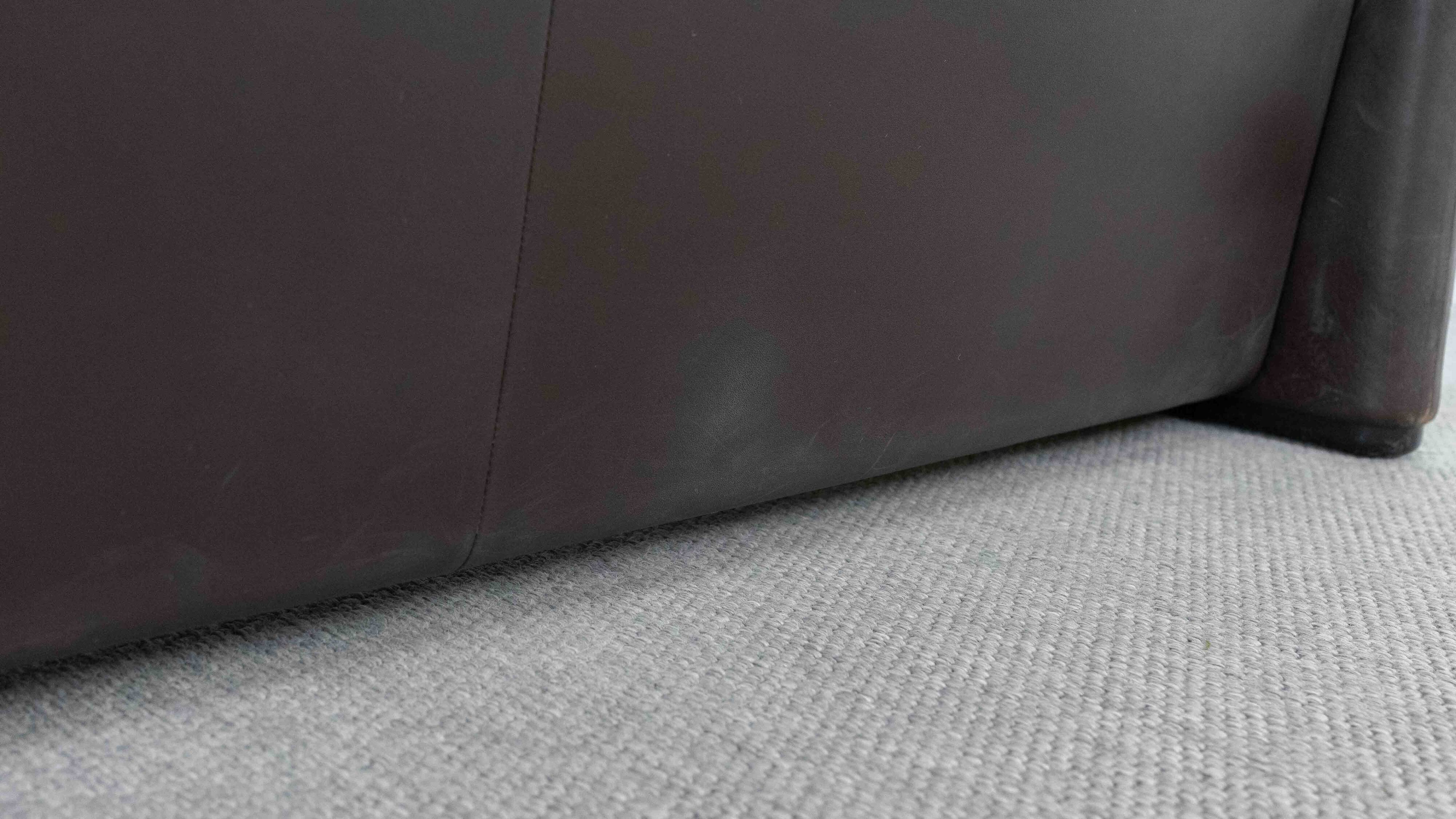 Brown leather 2-seater sofa Cassina Maralunga by Vico Magistretti