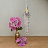 Vintage molded glass tulip pendant light