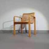 Beech wood and webbing side chair by Olivo Pietro, Italy, 1970s