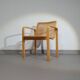 Chaise d'appoint en bois de hêtre et sangles par Olivo Pietro, Italie, années 1970