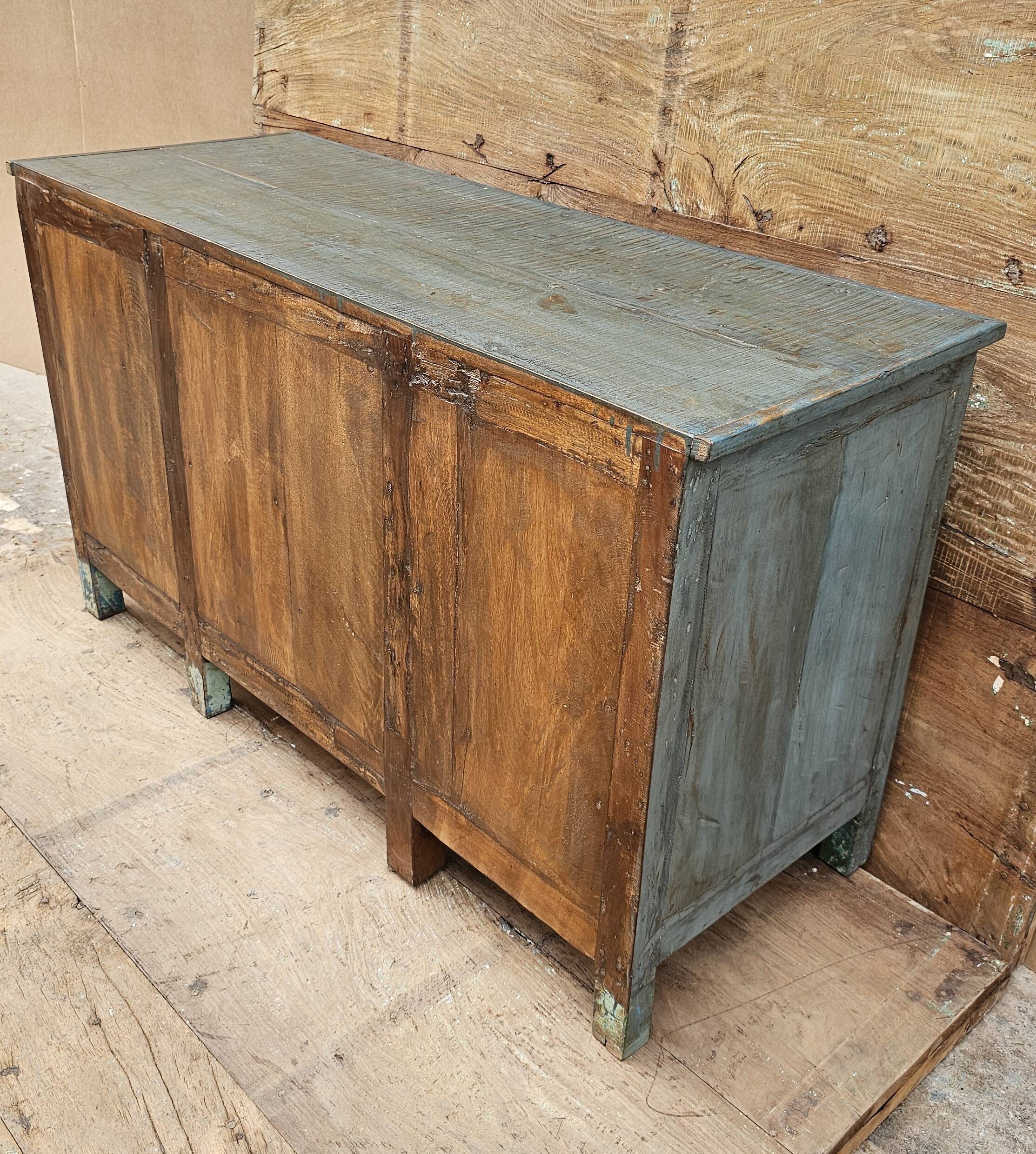 Antique glass-fronted buffet in Burmese teak