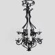 Large 12-light wrought iron hall or living room chandelier. 1960s-70s