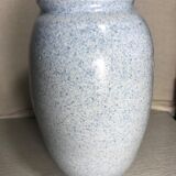 Vase céramique signé jb bleu & blanc style marbre vintage