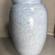 Old ceramic vase signed jb blue - white vintage marble style