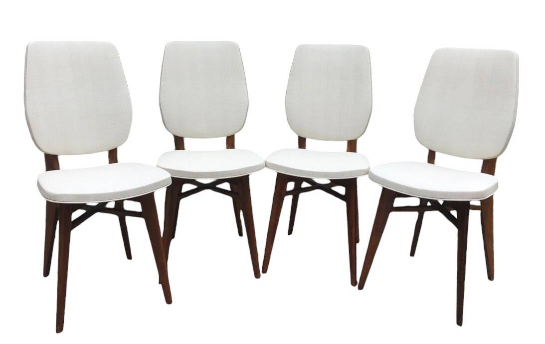 4 chaises en teck design 1960