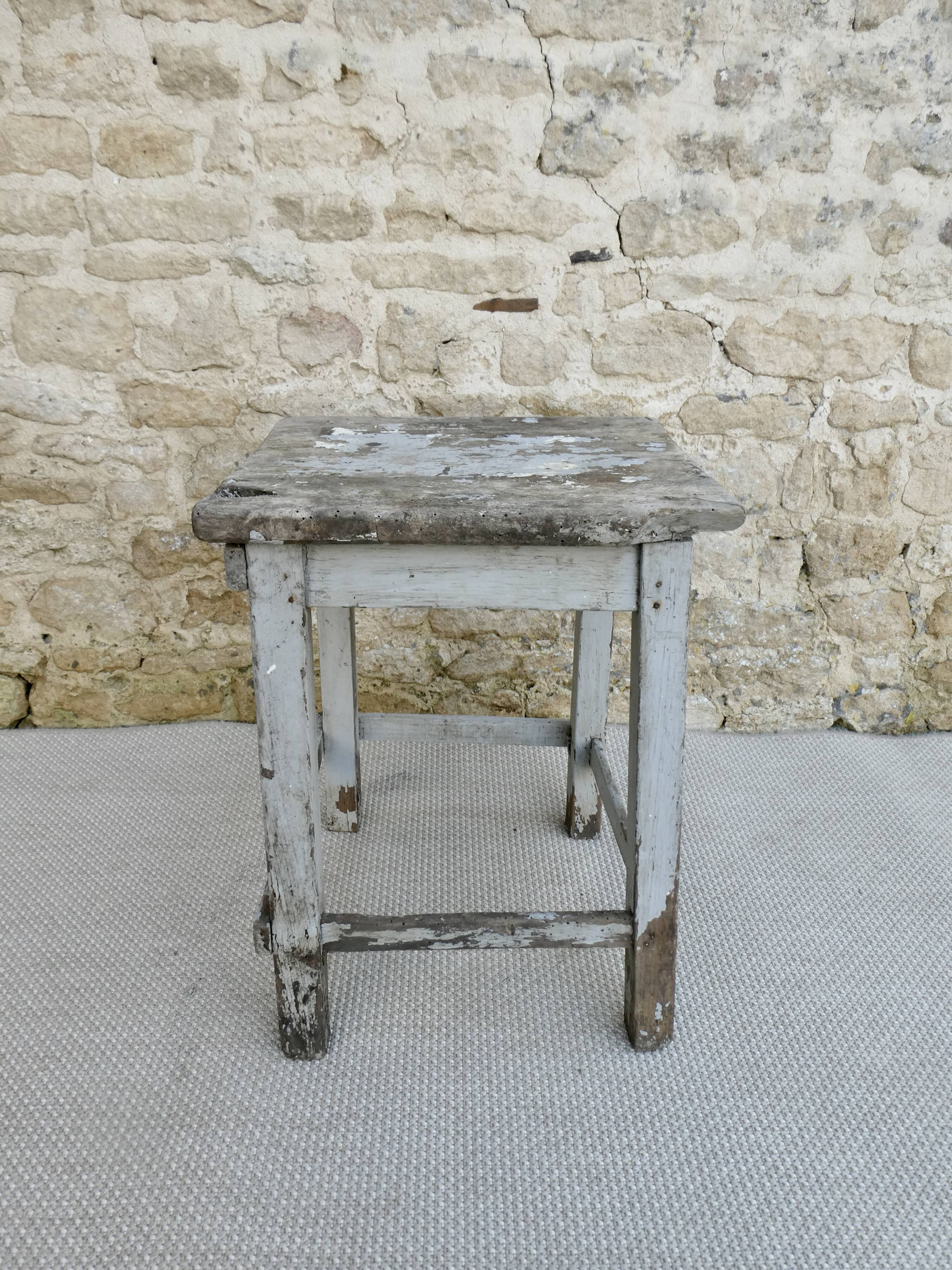 Wooden workshop stool, original color