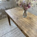 Farmhouse table pine multi-drawers