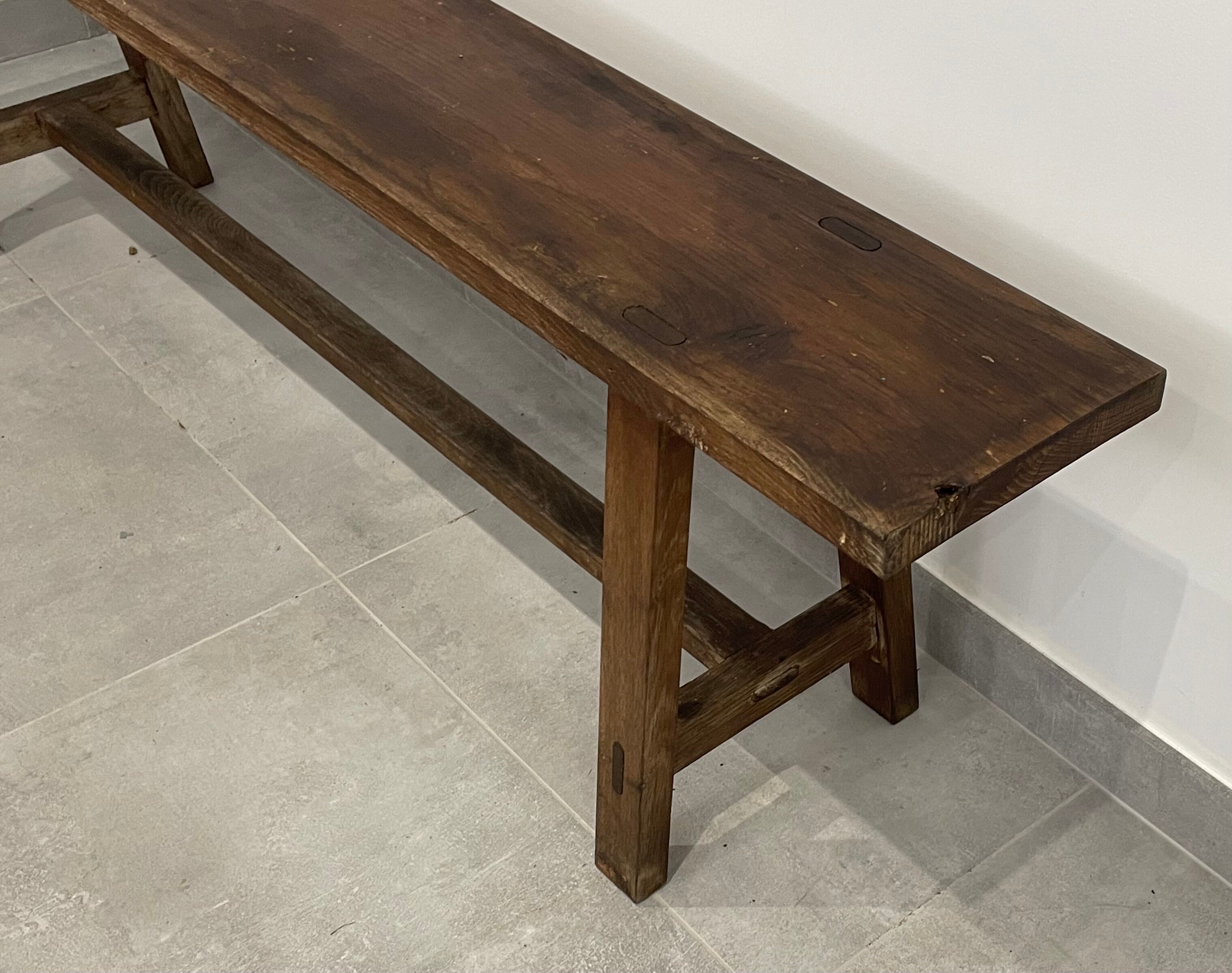 Pair of vintage oak farmhouse benches 3 places