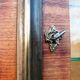 Art Deco showcase 1930 Zebrano, Sycamore and brass foot mustache