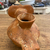 Vase céramique en grès marron figure de chouette