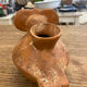 Vase céramique en grès marron figure de chouette