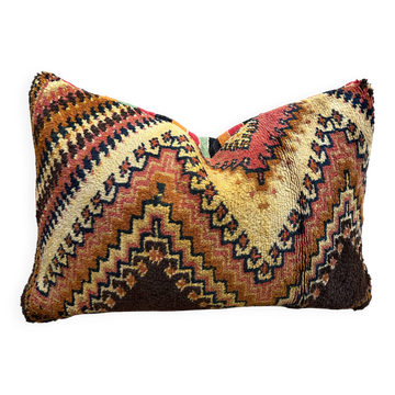 Housse de coussin Kilim berbère vintage : Coussin en laine marocaine