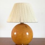 Vintage solid elm lamp 70s