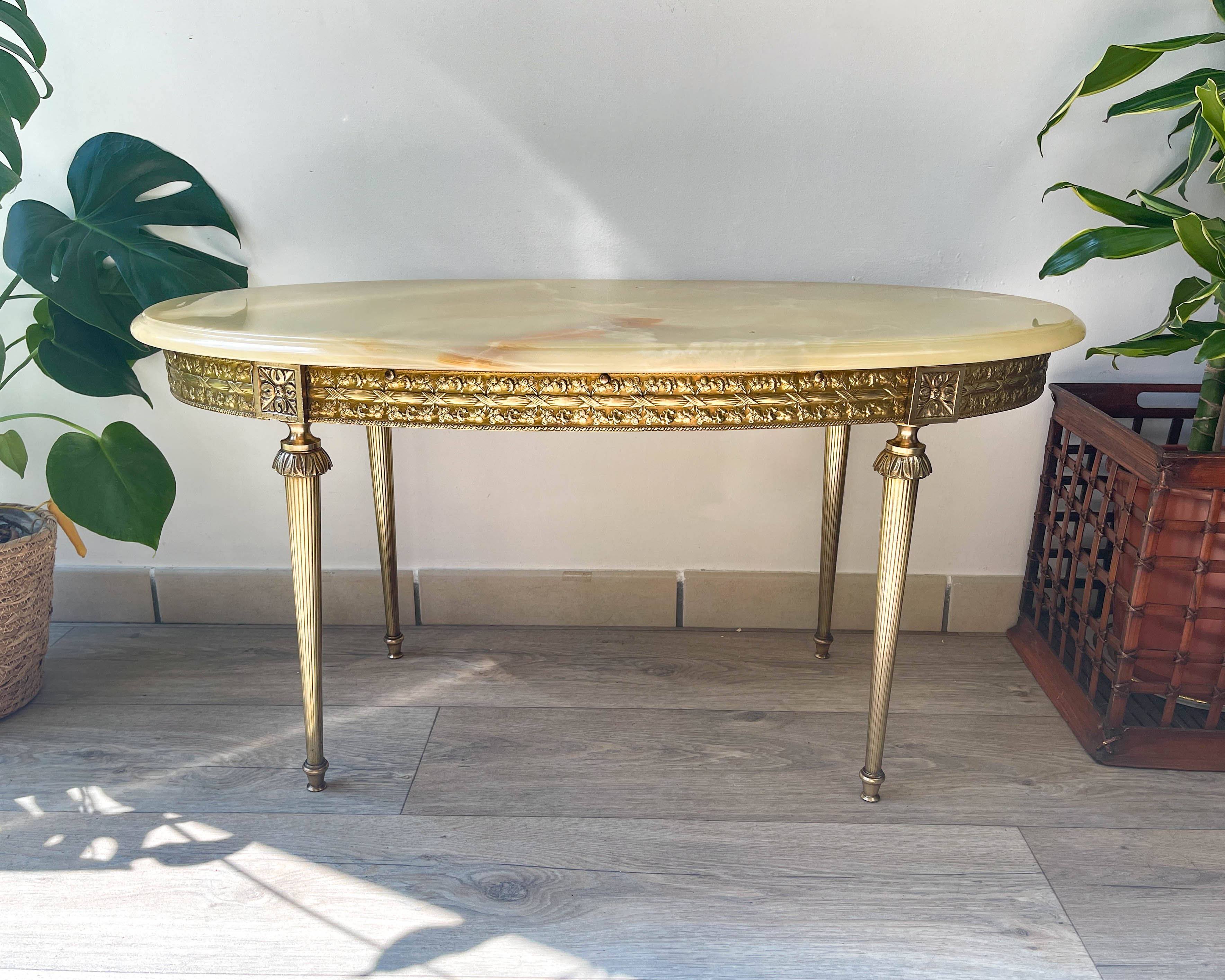 Marble and bronze coffee table Neoclassical style