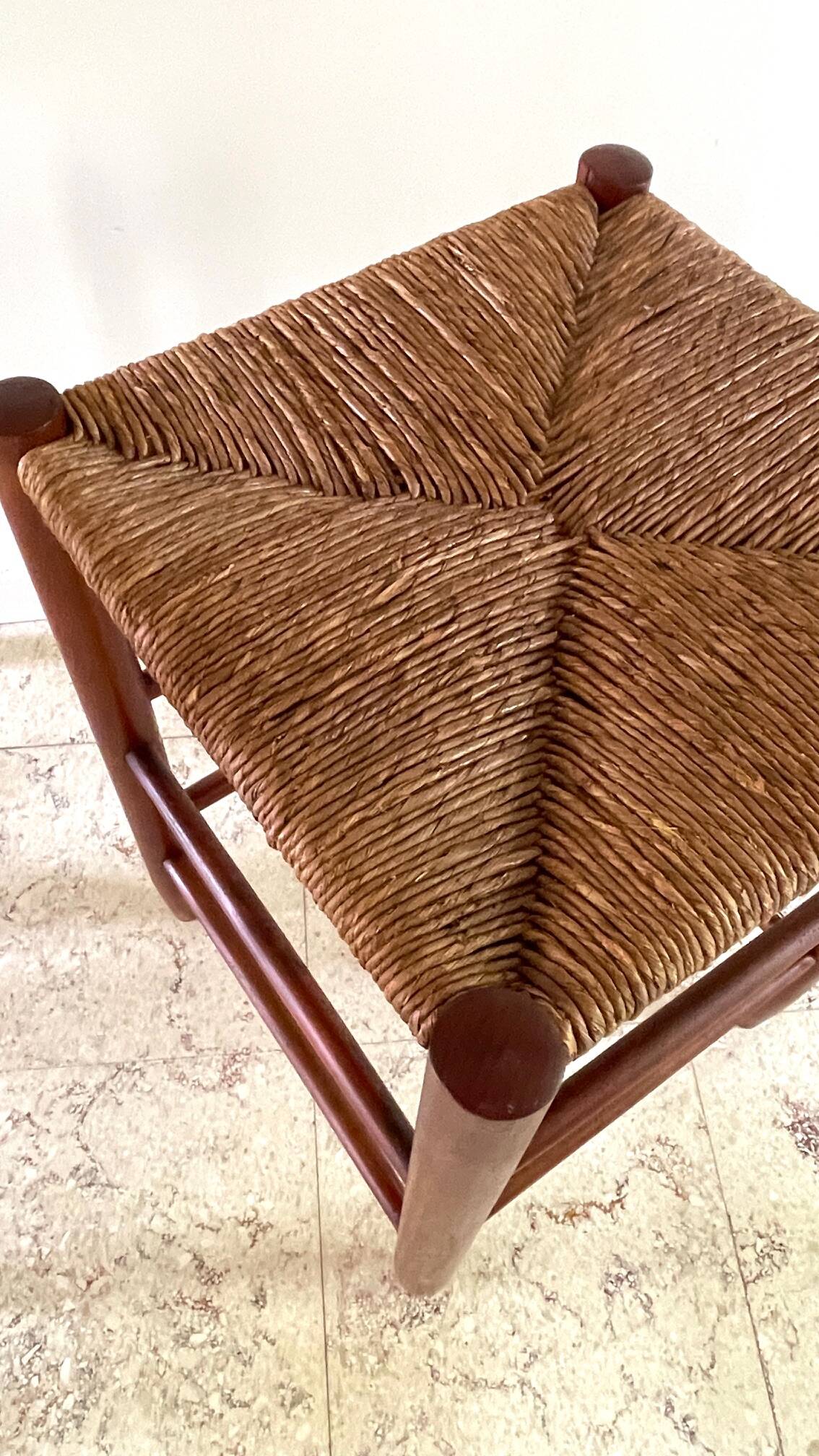 TABOURET Paille VINTAGE
