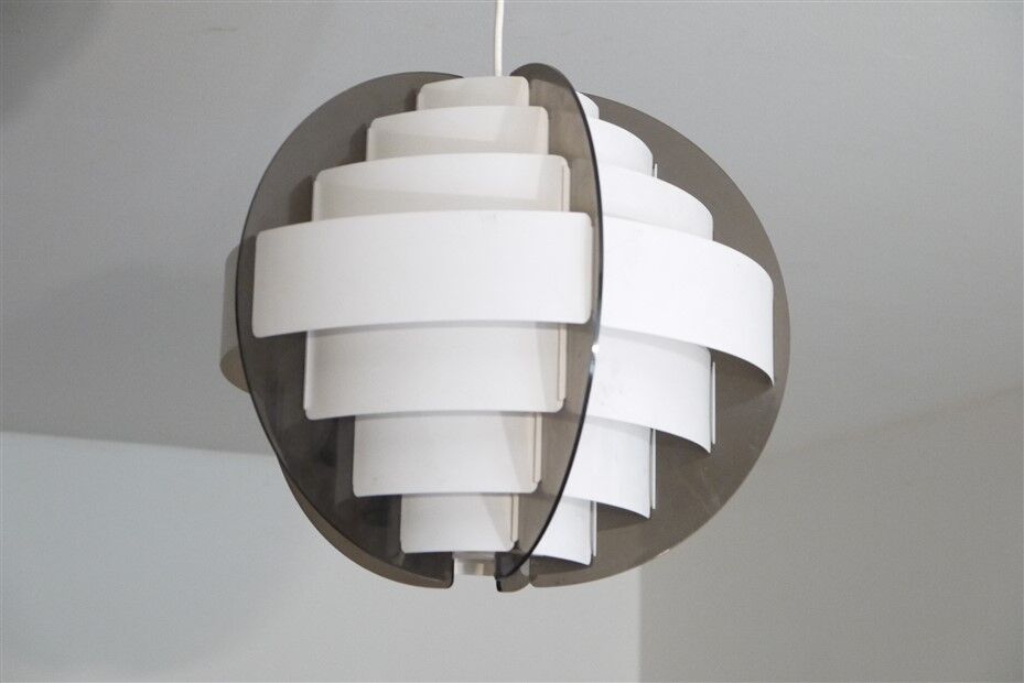 Danish plexi pendant lamp by Brylle and Jacobsen 1970