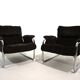 Lot de 2 fauteuils lounge cantilever chromés Herlag par Johan Bertil Häggström