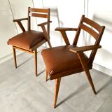 Pair of bridge armchairs 60s