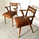 Pair of bridge armchairs 60s