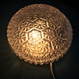 Plafonnier rond en verre ciselé