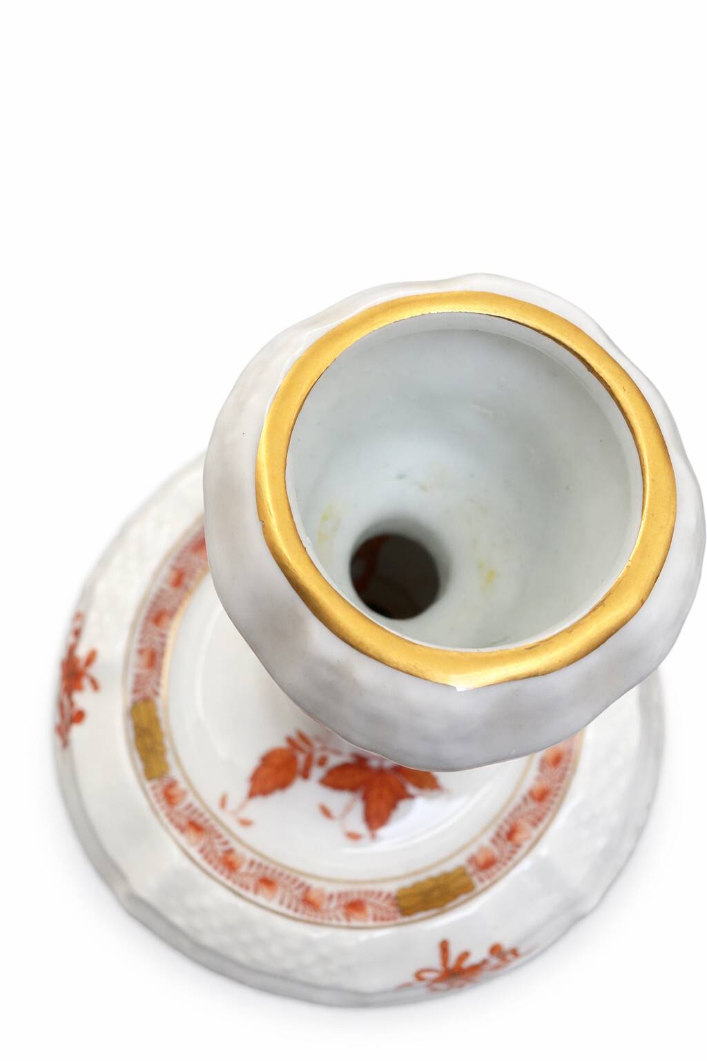 Duo en Porcelaine de Herend - Chandelier et Clochette Apponyi Orange