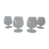 Lot 4 glasses of cognac in chiseled crystal