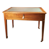 Yellow wooden writing table