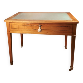 Yellow wooden writing table