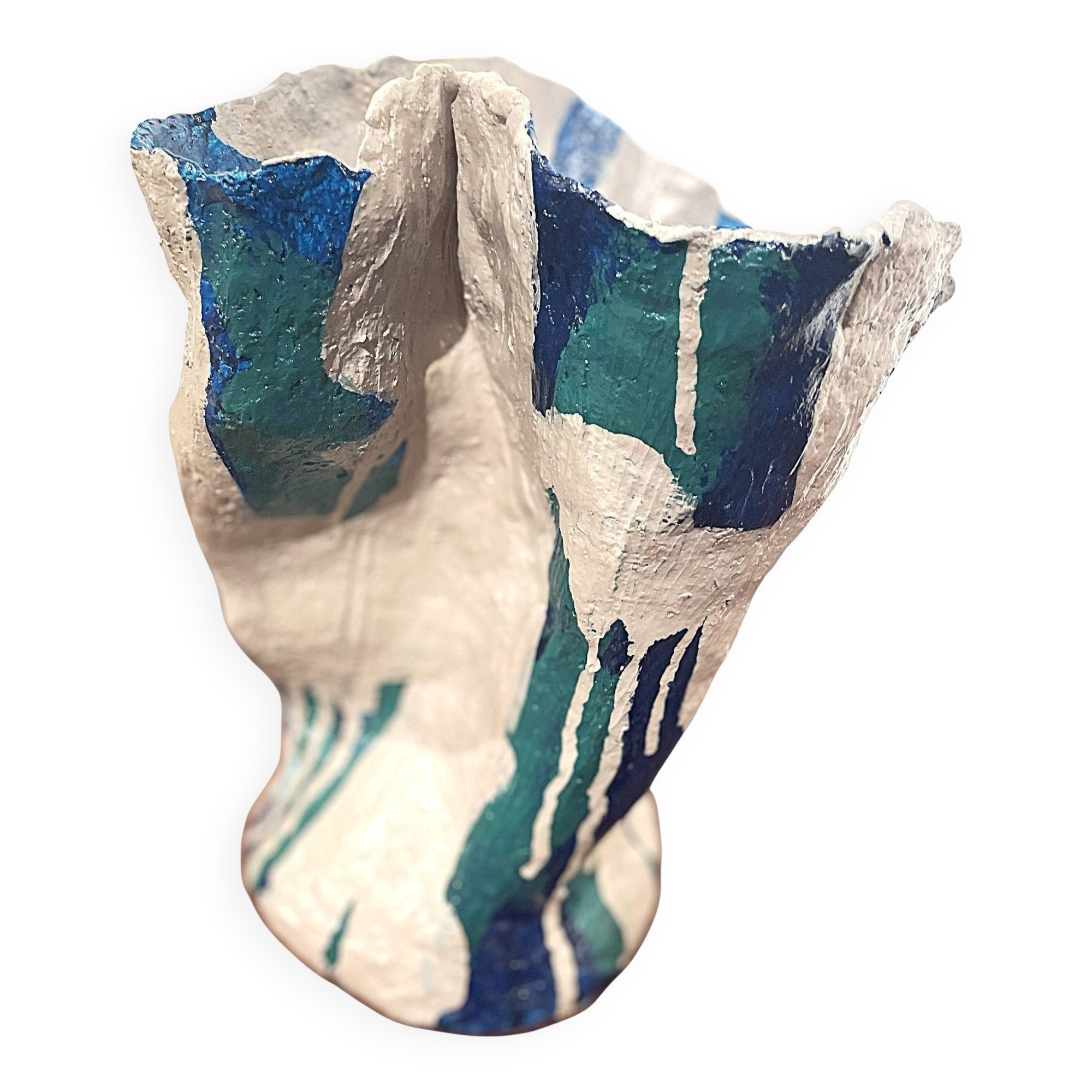 Blue-green ceramic by Rita Alaoui