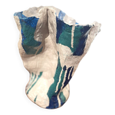 Blue-green ceramic by Rita Alaoui