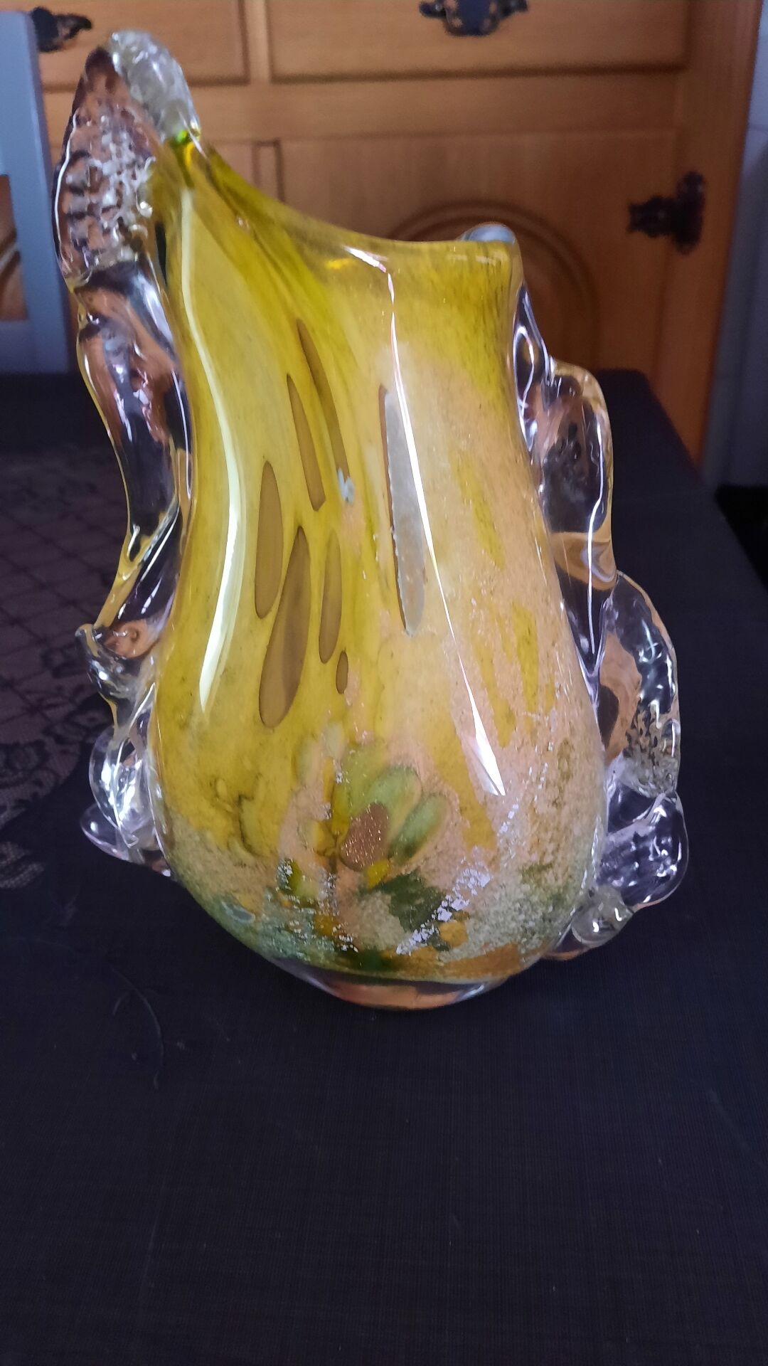 Vintage blown glass artistic vase