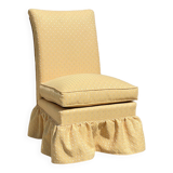 Vintage upholstered fabric toad armchair