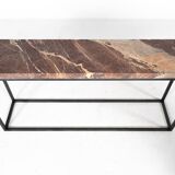 Mid-Century Modern Marble and Iron Console