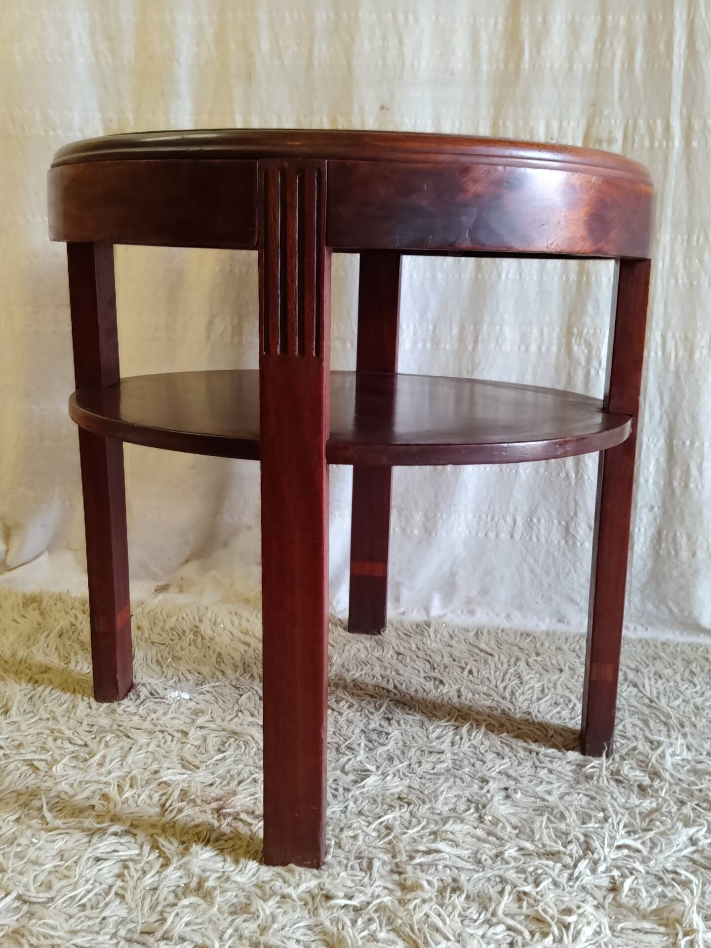 Art Deco side table in solid wood - 1940s/50s