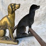 Pair of brass dog andirons